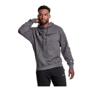 NWOT Champion Powerblend Graphic Hoodie Gray Men’s Pullover Sweatshirt Logo